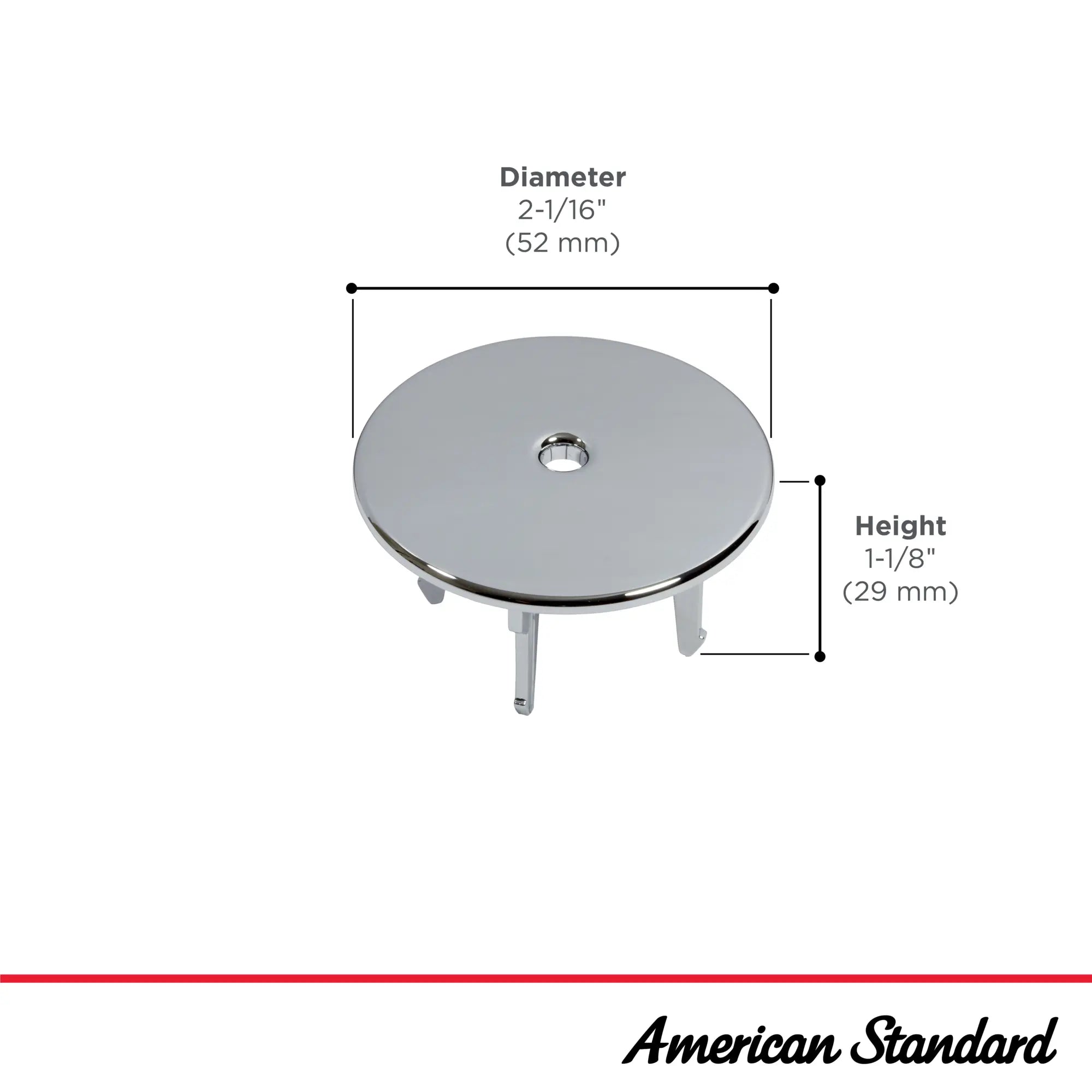 Chrome Plated Non-Metallic Strainer // POLISHED CHROME // 288993_ReplacePart_Infographic_7301242-100.0020A_0001_JULY2026_0_CDNwebp.webp