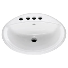 [0475035.020] Aqualyn® Drop-In Sink With 4-Inch Centerset and Extra Left-Hand Hole - White