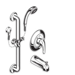 [1662SG215.002] Commercial Shower Systems 1.5 GPM 36-in. 3-Function Hand Shower Kit with Slide-Grab Bar and Diverter Tub Spout - Polished Chrome