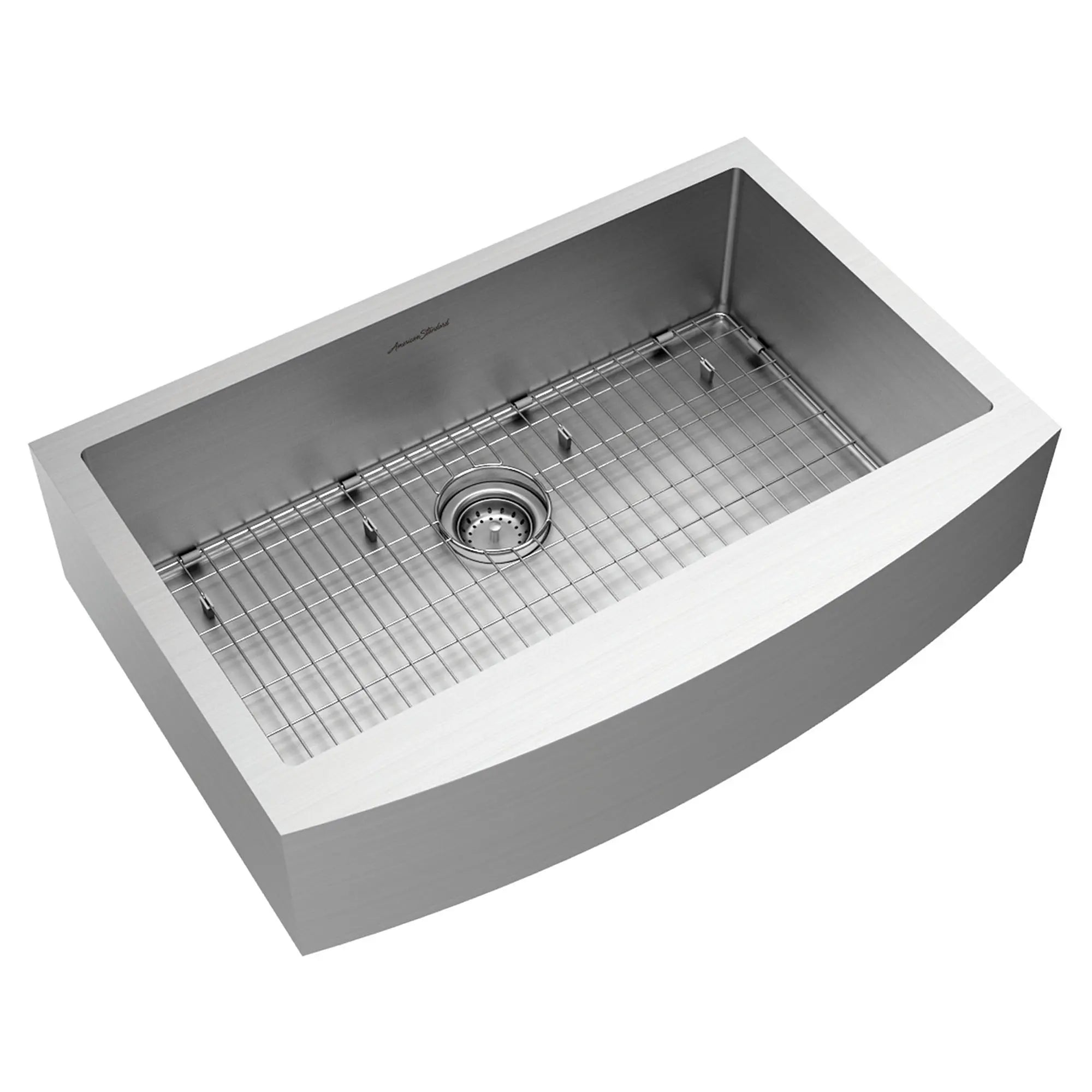 Suffolk® 33 x 22-Inch Stainless Steel Undermount Single-Bowl Apron Front/Farmhouse Residential Kitchen Sink with Grid // STAINLESS STEEL // 29371_18SB9332200AR075_0_CDNwebp.webp