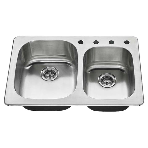 Fairport® 33 x 22-Inch Stainless Steel Double-Bowl Kitchen Sink