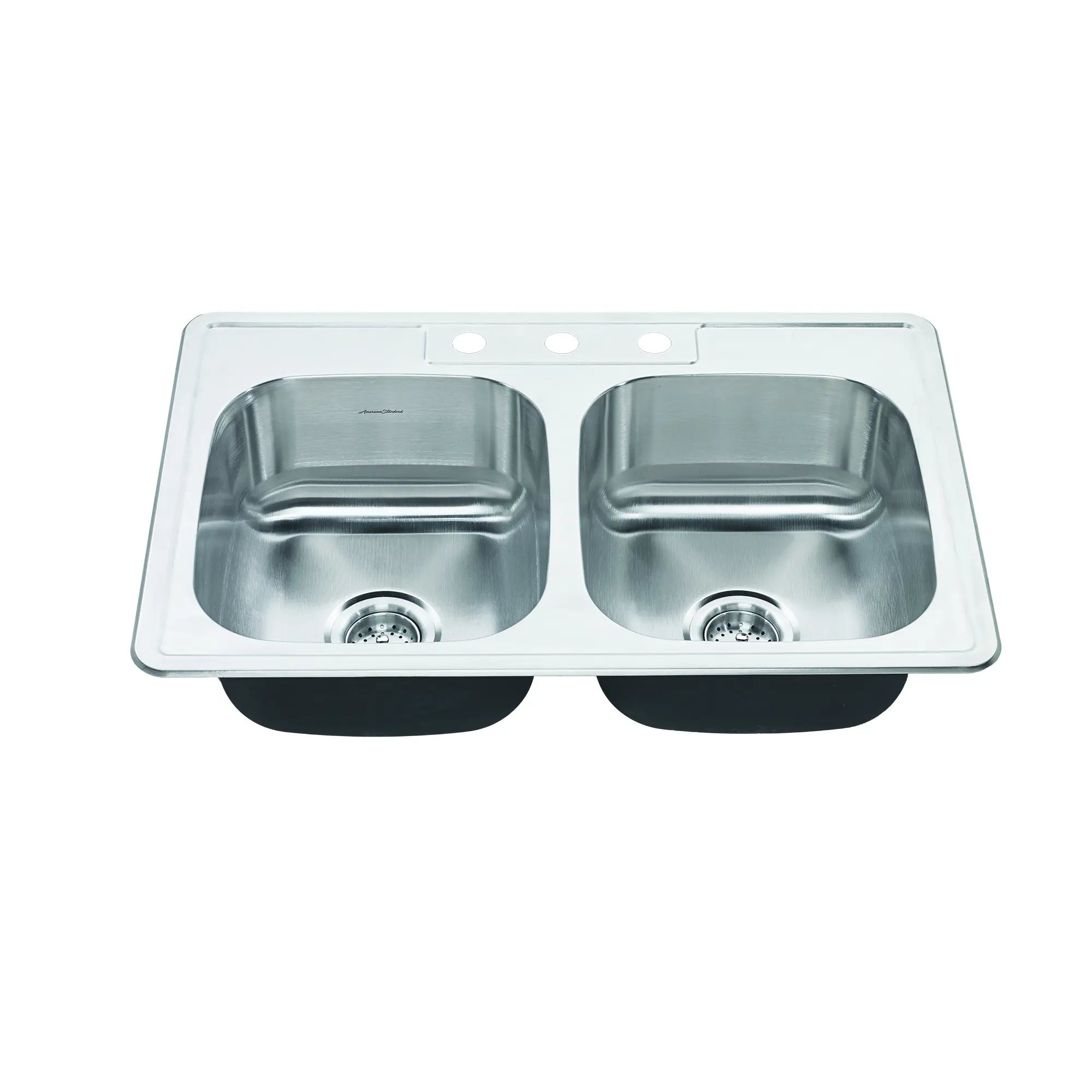 [20DB.8332283S.075] Colony® 33 x 22-Inch Stainless Steel 3-Hole Topmount Double-Bowl Kitchen Sink - Stainless Steel