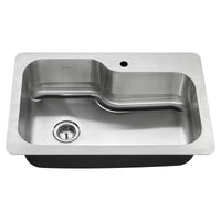 [20SB.332211C.075] Raleigh® 33 x 22-Inch Stainless Steel Drop-In or Undermount Single-Bowl Residential Kitchen Sink With Dual-Spray Faucet - Stainless Steel