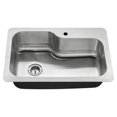 [20SB.332211C.075] Raleigh® 33 x 22-Inch Stainless Steel Drop-In or Undermount Single-Bowl Residential Kitchen Sink With Dual-Spray Faucet - Stainless Steel