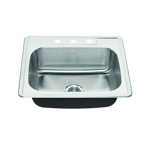 Colony® 25 x 22-Inch Stainless Steel 3-Hole Topmount Single-Bowl Kitchen Sink