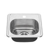 [22SB.6151511S.075] Colony® 15 x 15-Inch Stainless Steel 1-Hole Top Mount Single-Bowl ADA Kitchen Sink - Stainless Steel