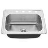 [22SB.6252284S.075] Colony® 25 x 22-Inch Stainless Steel 4-Hole Top Mount Single-Bowl ADA Kitchen Sink - Stainless Steel