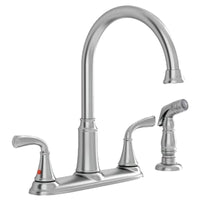 [7408400.075] Tinley 2-Handle High-Arc Kitchen Faucet with Separate Side Spray - Polished Chrome