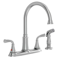 [7408400.075] Tinley 2-Handle High-Arc Kitchen Faucet with Separate Side Spray - Polished Chrome