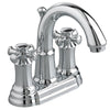 [7420221.002] Portsmouth 4-In. Centerset 2-Handle Crescent Spout Bathroom Faucet 1.2 GPM with Cross Handles - Polished Chrome