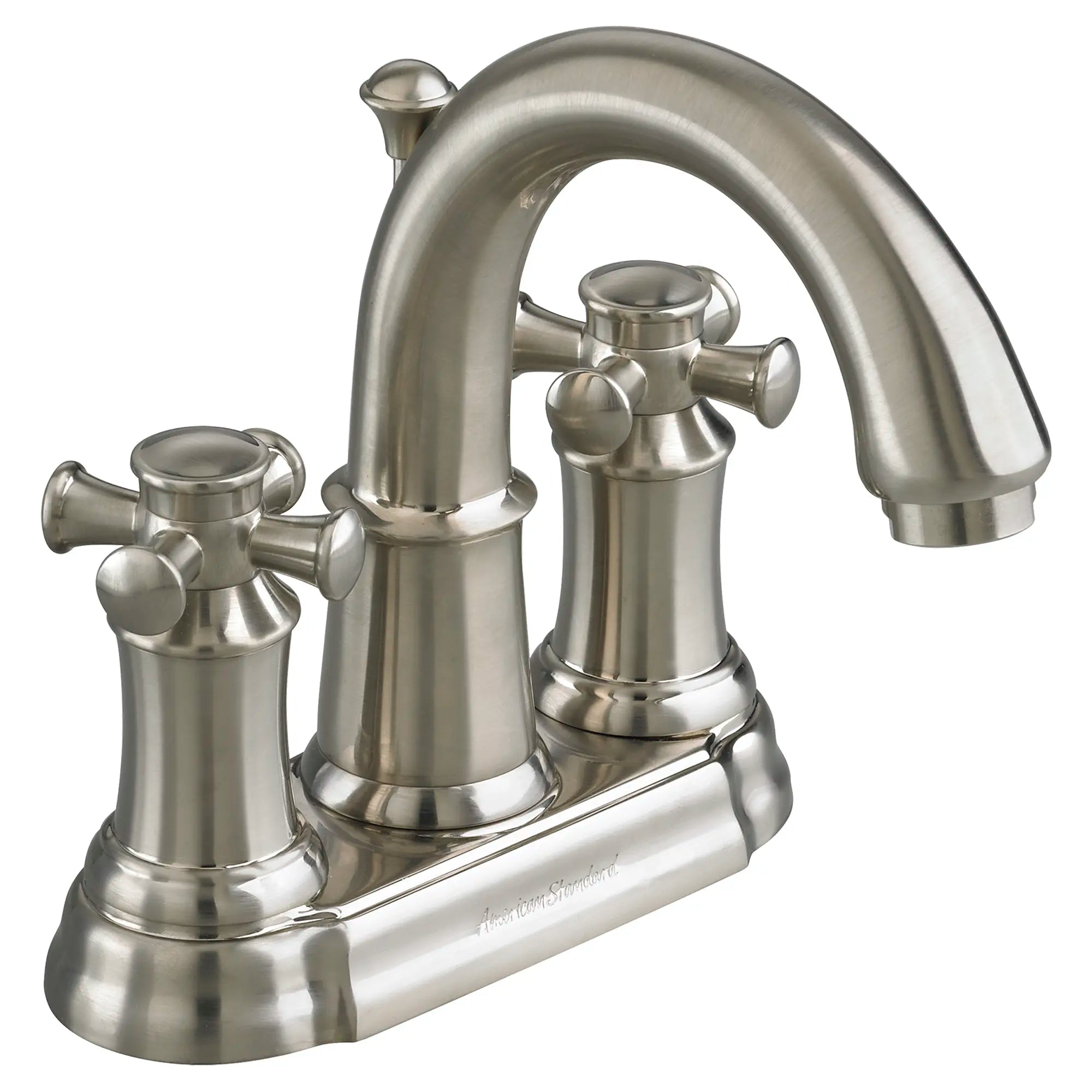 Portsmouth 4-In. Centerset 2-Handle Crescent Spout Bathroom Faucet 1.2 GPM with Cross Handles // BRUSHED NICKEL // 31773_7420221295_0_CDNwebp.webp