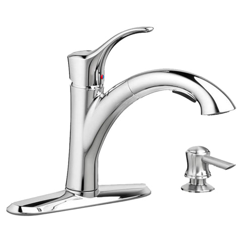Mesa 1-Handle Pull-Out Kitchen Faucet with Soap Dispenser