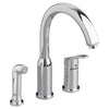 [4101301.002] Arch Single Handle High Arc Kitchen Faucet with Side Spray - Polished Chrome