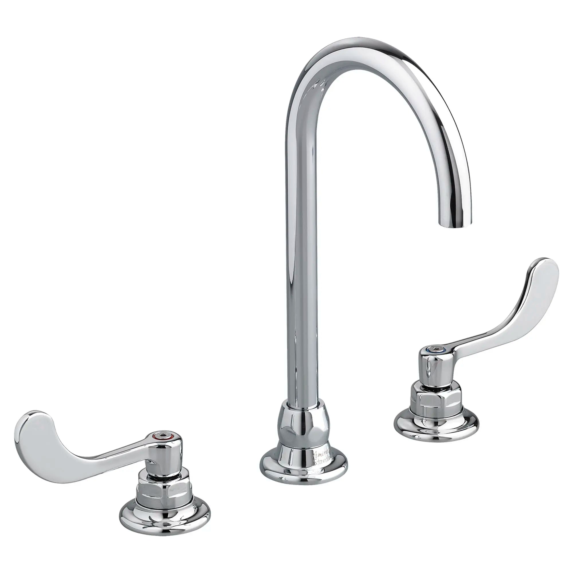 Monterrey® 8-inch Widespread Gooseneck Faucet With Wrist Blade Handles 1.5 gpm/5.7 Lpm Laminar Flow in Spout Base // POLISHED CHROME // 35215_P_6540180002_0_CDNwebp.webp
