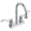 [7400172H.002] Heritage 4 Inch Centerset Gooseneck Faucet, Wrist Blade Handles, 1.5 gpm - Polished Chrome