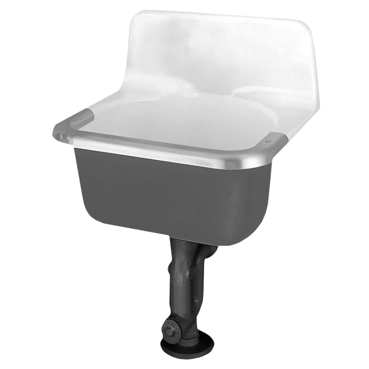 Service Sink Flush Rim Akron® Wall-Hung Cast Iron Service Sink With Plain Back and Rim Guard