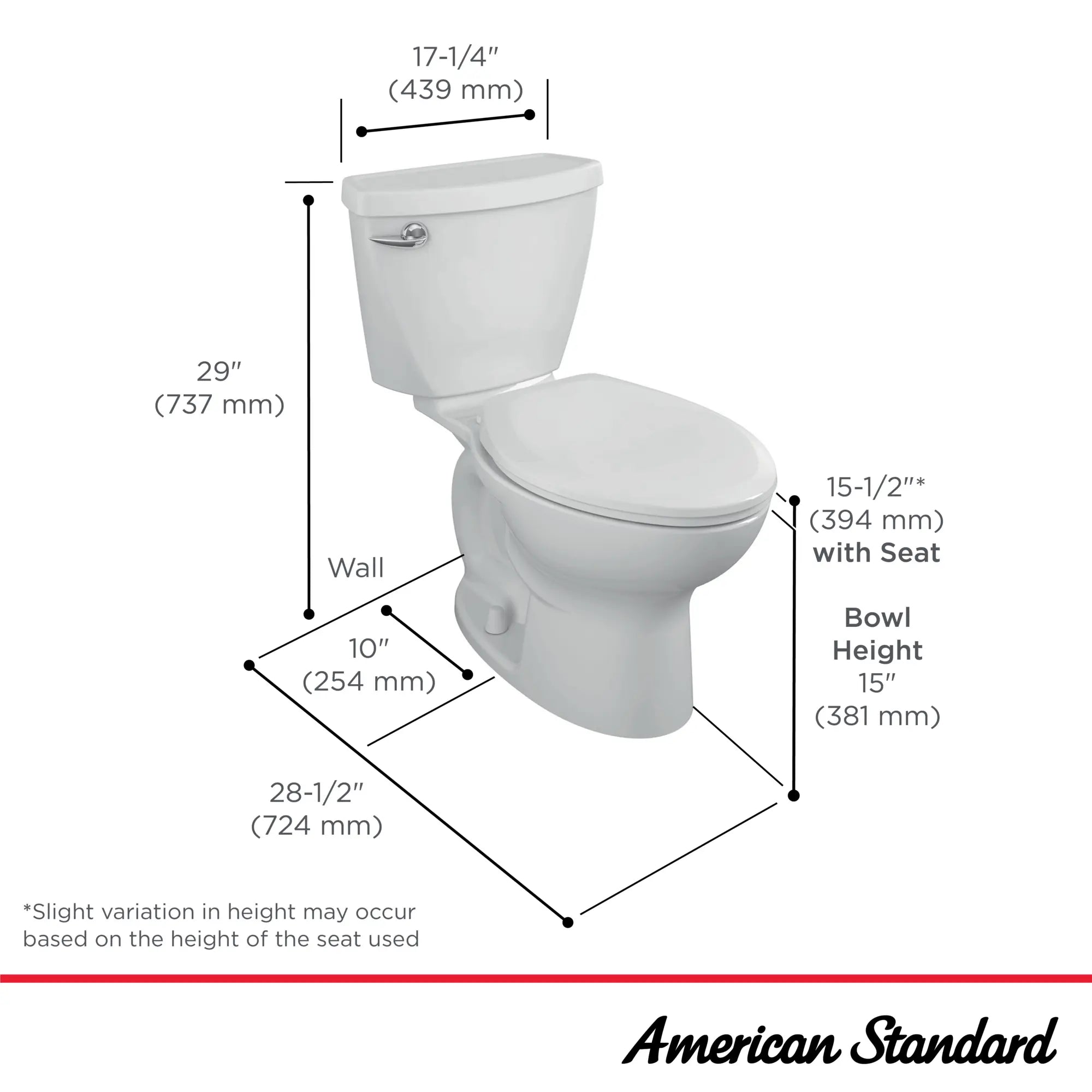 Cadet 3 1.28 GPF/4.8 LPF Left Trip Lever 15-in. Elongated-Front 10-in Rough-In Toilet // WHITE // 42704_Cadet_Infographic_270CB101_0001_SEPT2025_1_CDNwebp.webp