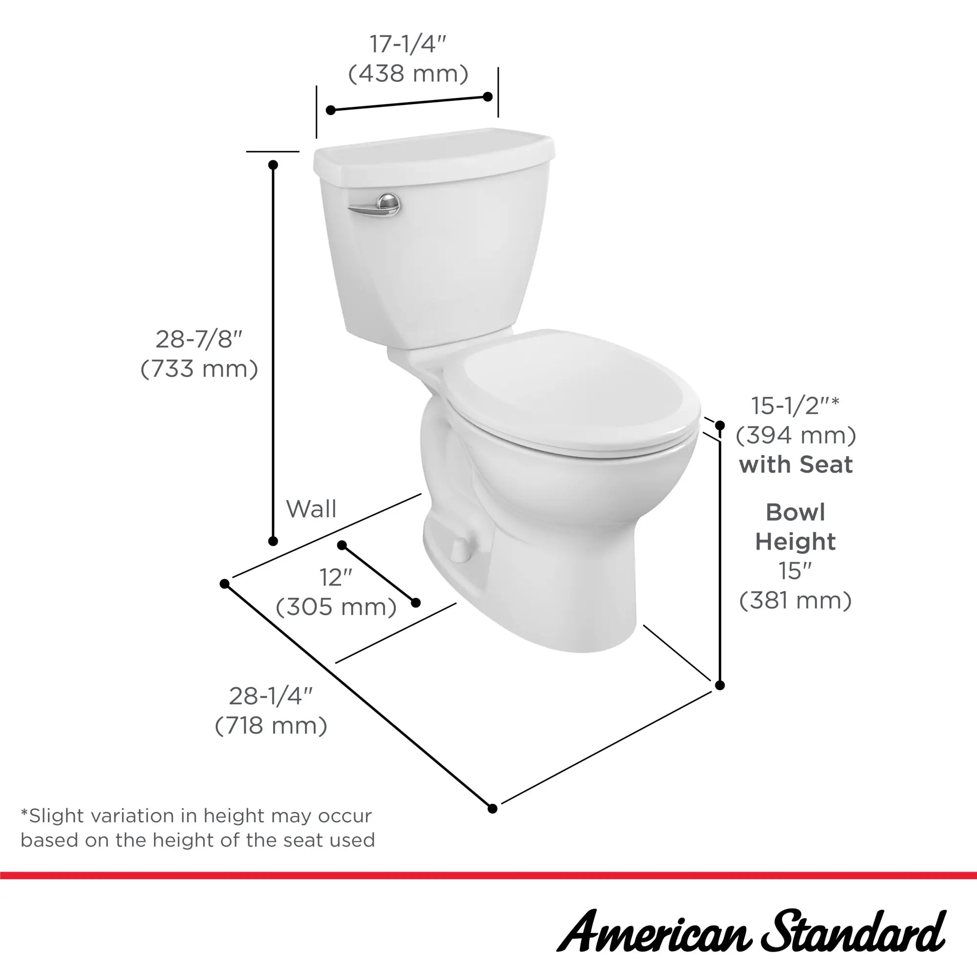 Cadet 3 1.28 GPF/4.8 LPF Left Trip Lever 15-in. Round-Front Easy Installation Toilet with Slow Close Seat // WHITE // 42710_Cadet_Infographic_2880128ST_0002_JAN2025_1_CDNwebp.webp