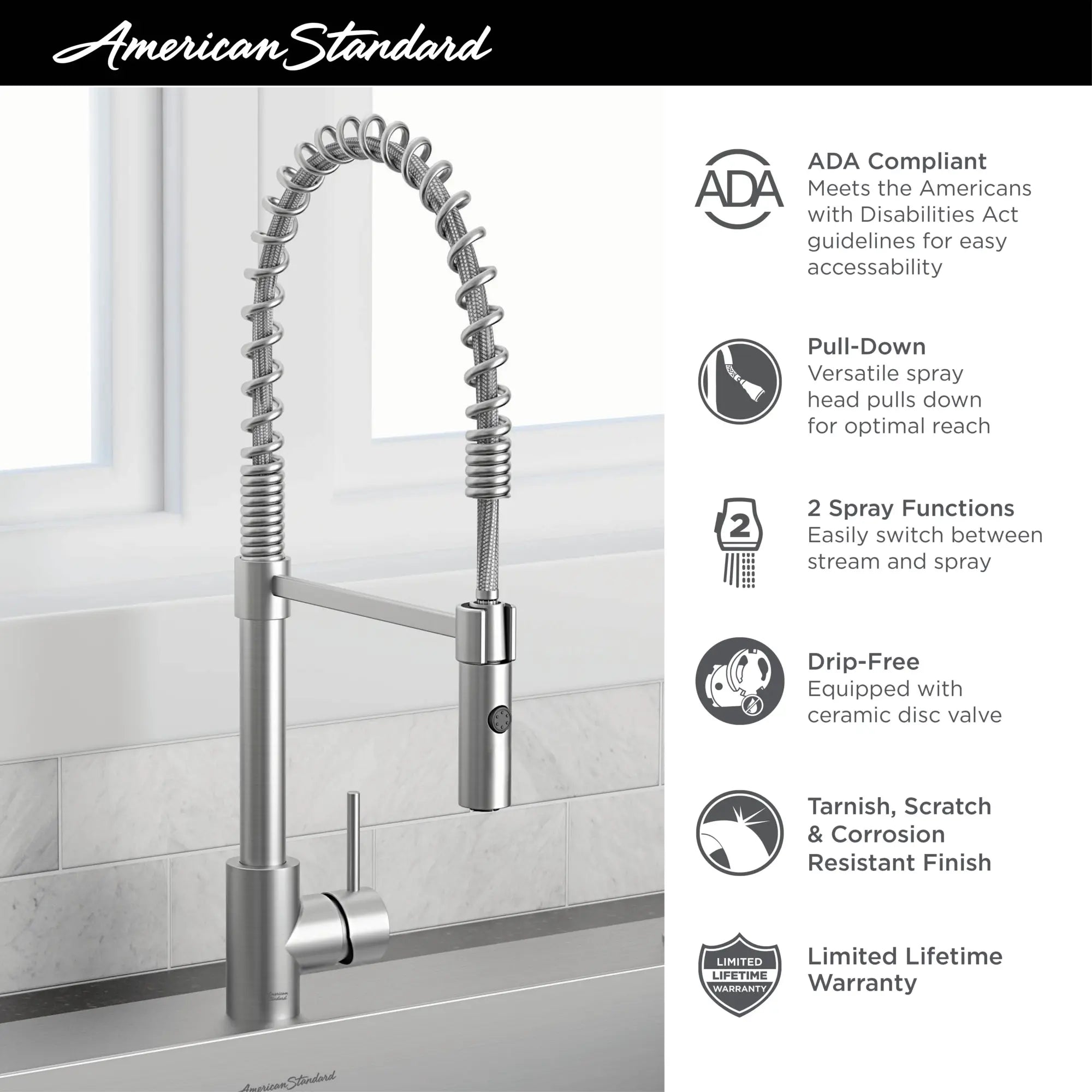 Culver®33 x 22-Inch Stainless Steel Kitchen Sink with Semi-Pro Faucet // STAINLESS STEEL // 42775_2020_AS_Culver_18SB9332282C_Infographics_3_0_CDNwebp.webp