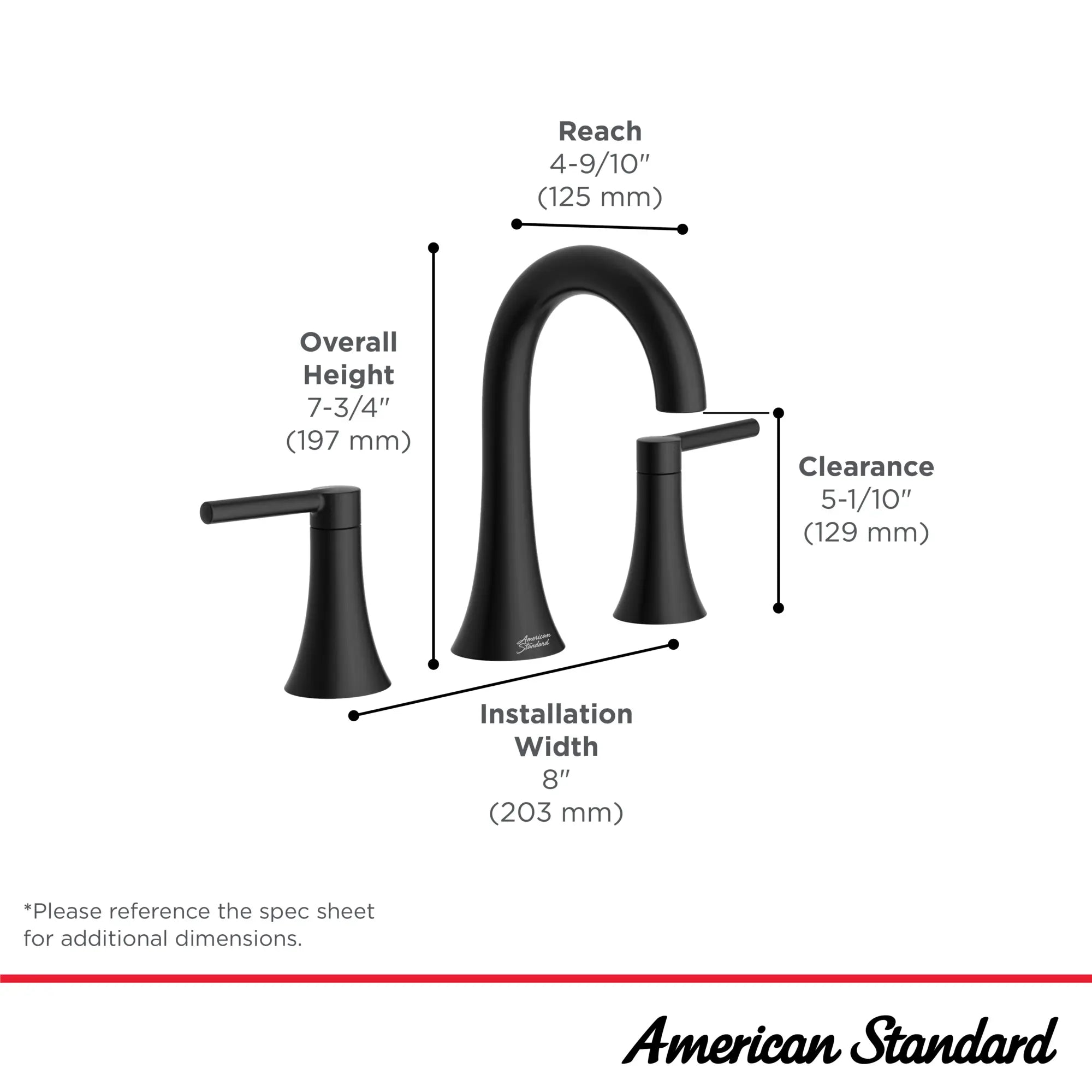 Delsea 8 in. Widespread Bath Faucet // MATTE BLACK // 42784_Delsea_Infographic_7013801_0002_APR2025_1_CDNwebp.webp