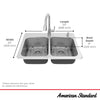 [18DB000332C1.075] Fairbury® 2S Pull-Down Faucet and 33-Inch Stainless Steel Double-Bowl Kitchen Sink Kit - Stainless Steel