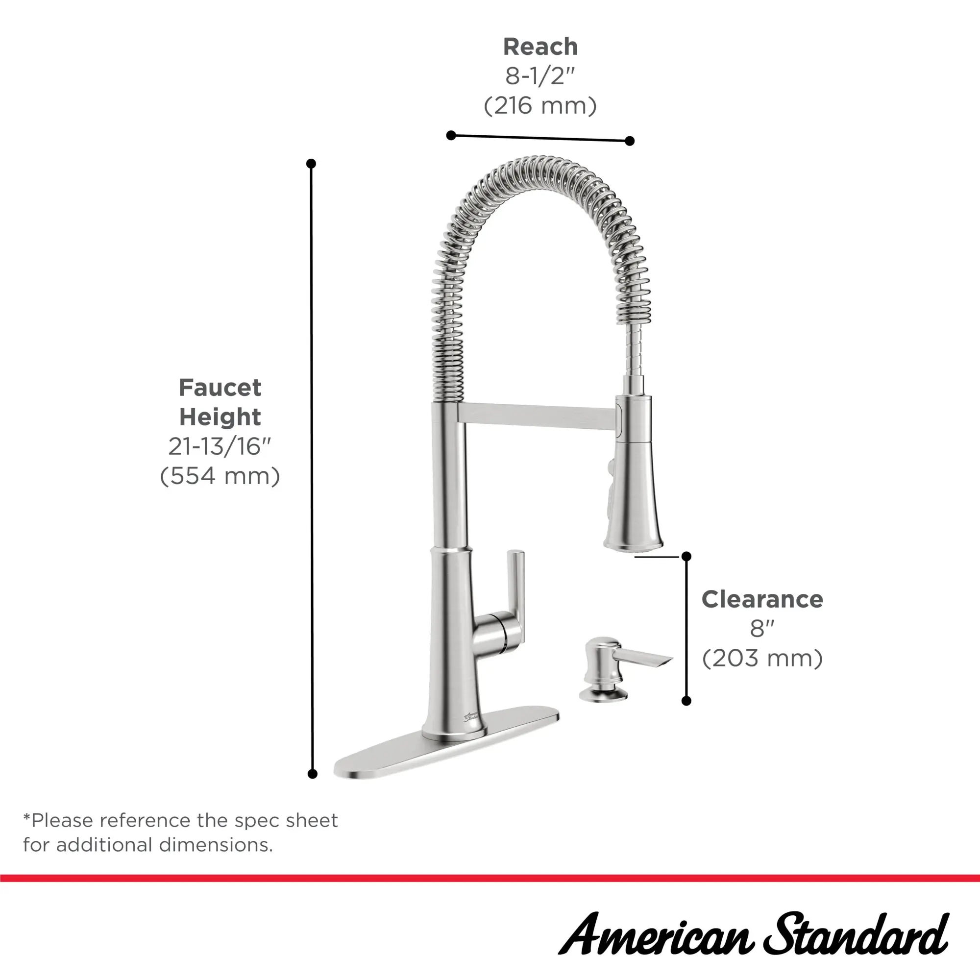Gladden Semi-Pro Dual Spray Kitchen Faucet with Deck Plate and Soap Dispenser // STAINLESS STEEL // 42866_Gladden_Infographic_7424351_0001_SEP2025_1_CDNwebp.webp
