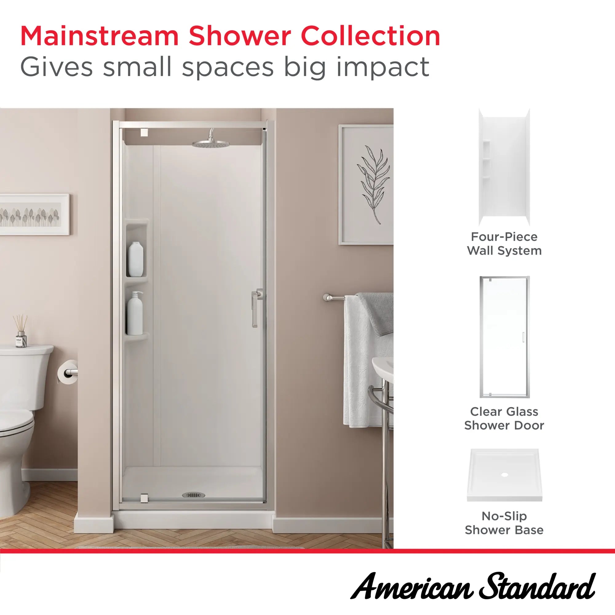 Mainstream 32 In. x 72 In. Shower Door // SILVER SHINE // 42890_Mainstream_Infographic_2950SWT32.011_0001_OCT2024_1_CDNwebp.webp