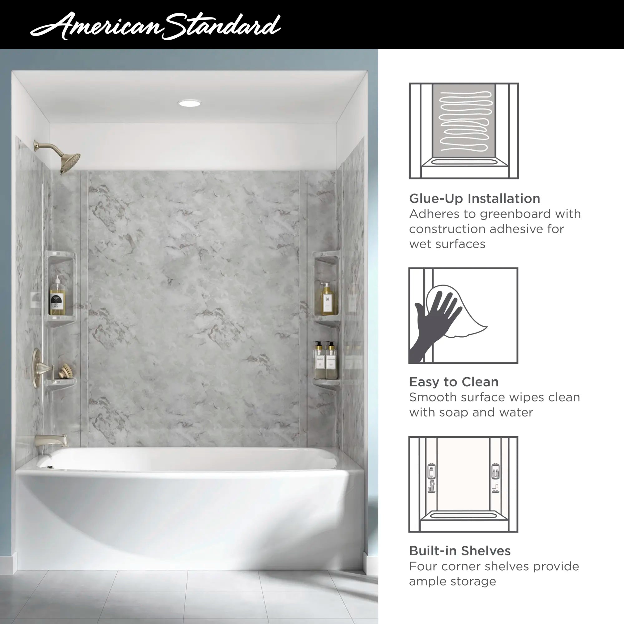 Ovation 60 x 30-Inch Bath Wall Set // SILVER CELESTIAL // 42932_2020_AS_Ovation_BathWalls_2968BWT60.366_Info_F1_0_CDNwebp.webp