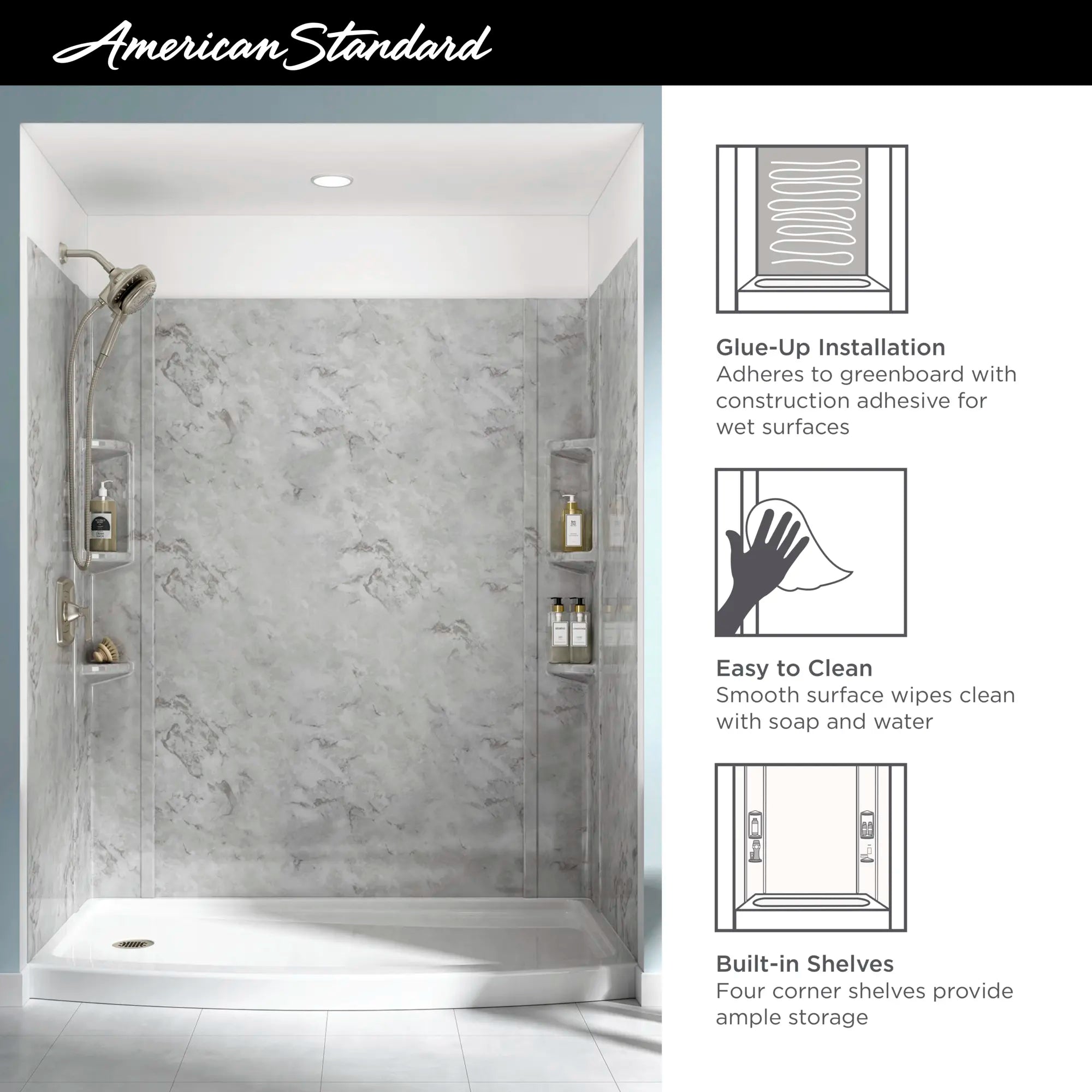 Ovation 60 x 30-Inch Shower Wall Set // SILVER CELESTIAL // 42940_2020_AS_Ovation_ShowerWalls_2968SWT60.366_Info_F1_0_CDNwebp.webp