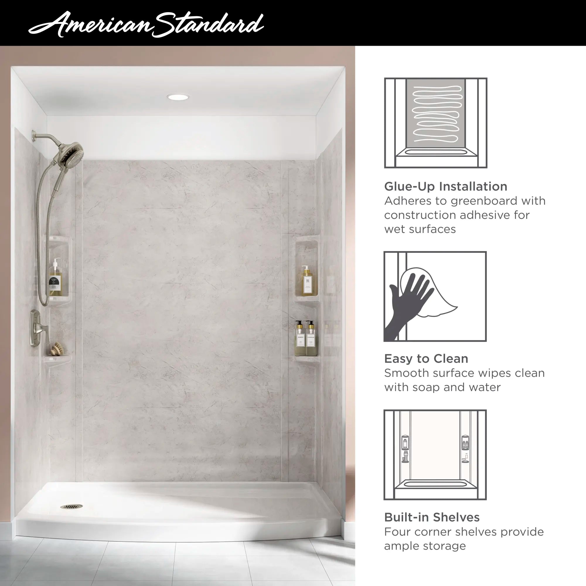 Ovation 60 x 30-Inch Shower Wall Set // SILVER CELESTIAL // 42941_2020_AS_Ovation_ShowerWalls_2968SWT60.367_Info_F1_0_CDNwebp.webp