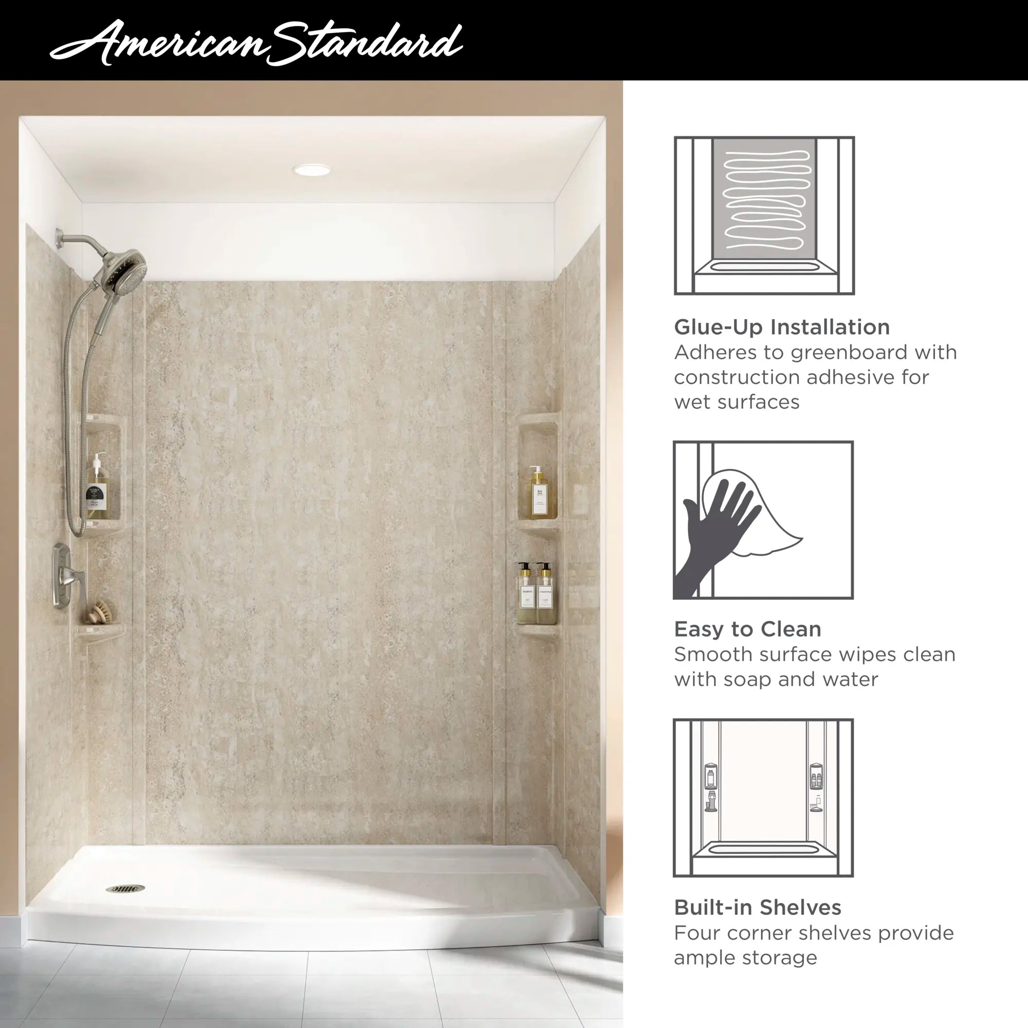 Ovation 60 x 30-Inch Shower Wall Set // SILVER CELESTIAL // 42942_2020_AS_Ovation_ShowerWalls_2968SWT60.368_Info_F1_0_CDNwebp.webp