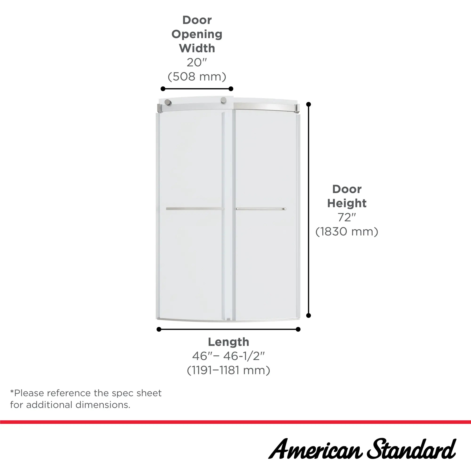 OVATION CURVE 48X72 BARN SHOWER DOOR, BN // BRUSHED NICKEL // 42965_Ovation_Infographic_AM00845400_0002_OCT2024_1_CDNwebp.webp