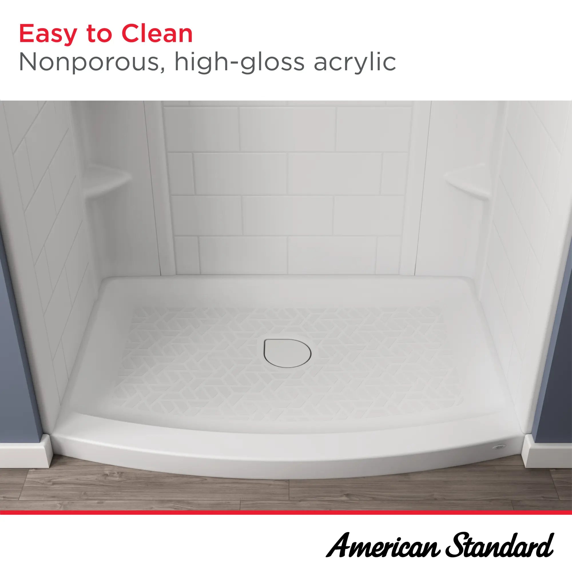 Ovation Curve 48x30-inch Curved Shower Base with Center Drain Outlet // ARCTIC // 42967_Ovation_Infographic_B8015A-ST3.011_0001_OCT2024_1_CDNwebp.webp