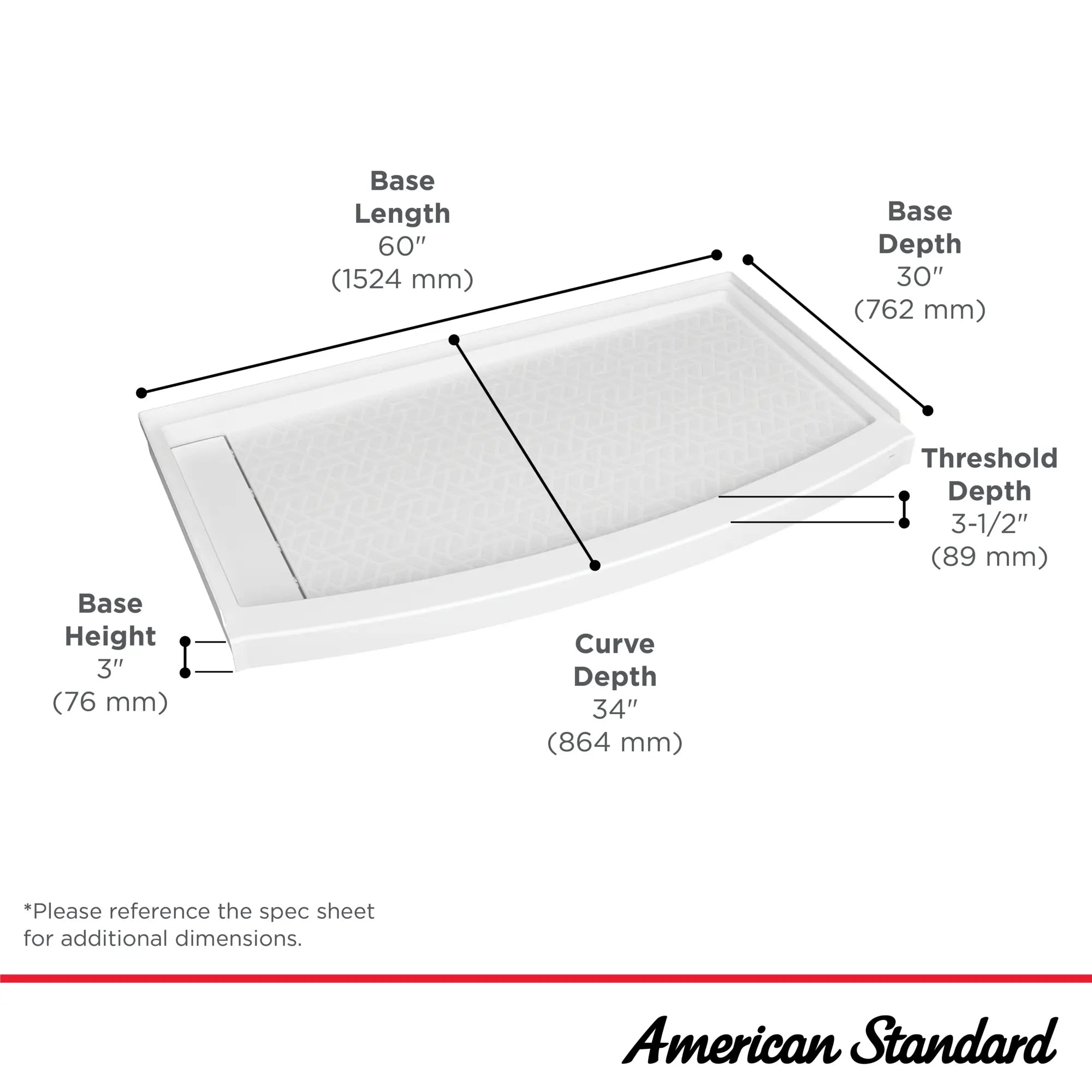 Ovation Curve 60X30-inch Shower Base with Left-hand Outlet // ARCTIC // 42976_Ovation_Infographic_B8014A-ST3L.011_0001_OCT2024_1_CDNwebp.webp