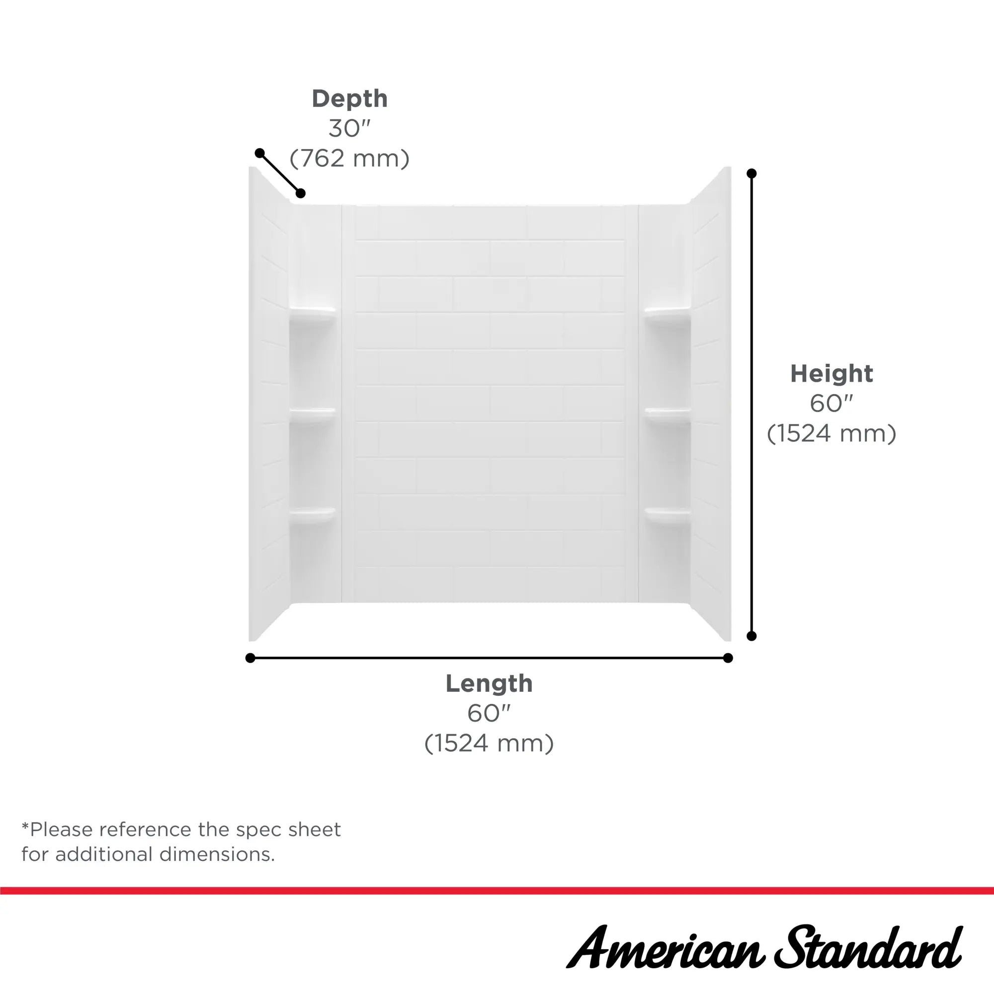 OVATION CURVE 60X60 LG SUBWAY PATTERN TUB WALLS // ARCTIC // 42985_Ovation_Infographic_2961BWT60.011_0003_OCT2024_1_CDNwebp.webp