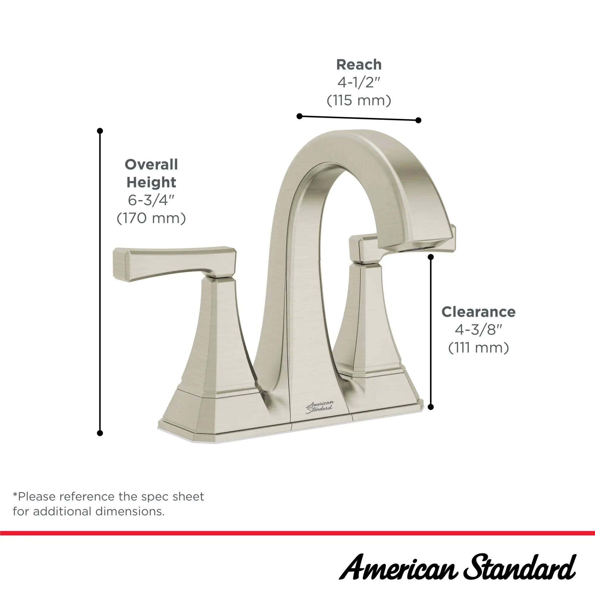 Westerly® 4-Inch Centerset 2-Handle Bathroom Faucet 1.2 gpm/4.5 L/min With Lever Handle // BRUSHED NICKEL // 43104_Westerly_Infographic_7012201_0002_APR2025_2_CDNwebp.webp