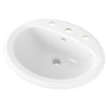 [0475220.020] Reliant® Oval Drop-In Bathroom Sink, 8 in. Widespread Holes - White