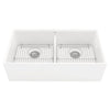 [1180DB3620.291] Avery® 36 x 20-Inch Fine Fireclay Undermount or Flush Mount Double Bowl Apron Kitchen Sink - Alabaster White