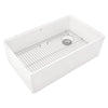 [1180SB3320.291] Avery® 33 x 20-Inch Fine Fireclay Undermount or Flush Mount Single Bowl Apron Front Kitchen Sink - Alabaster White
