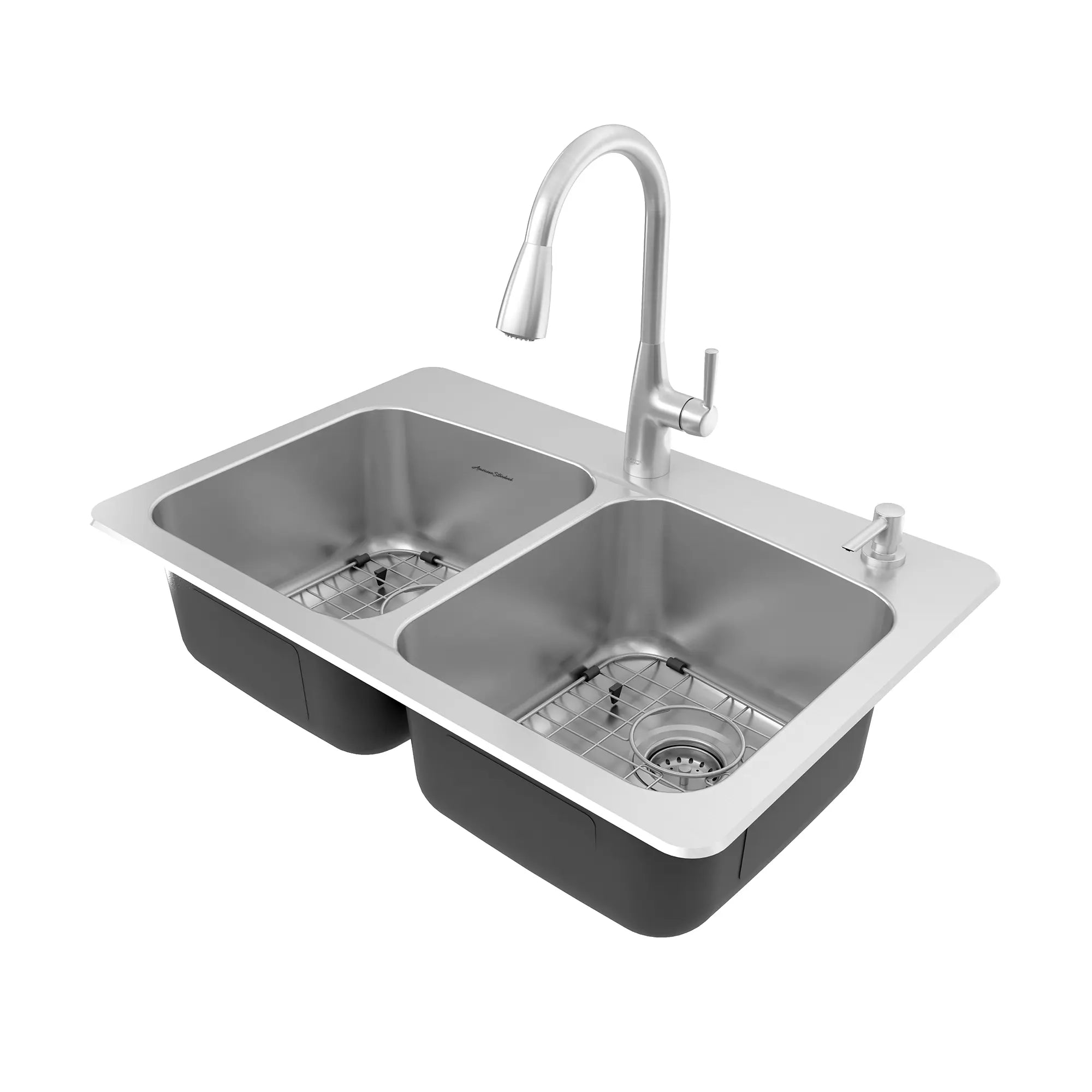 Fairbury® 2S Pull-Down Faucet and 33-Inch Stainless Steel Double-Bowl Kitchen Sink Kit // STAINLESS STEEL // 47815_18DB000332C1.075_0_CDNwebp.webp