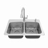 [18DB000332C1.075] Fairbury® 2S Pull-Down Faucet and 33-Inch Stainless Steel Double-Bowl Kitchen Sink Kit - Stainless Steel