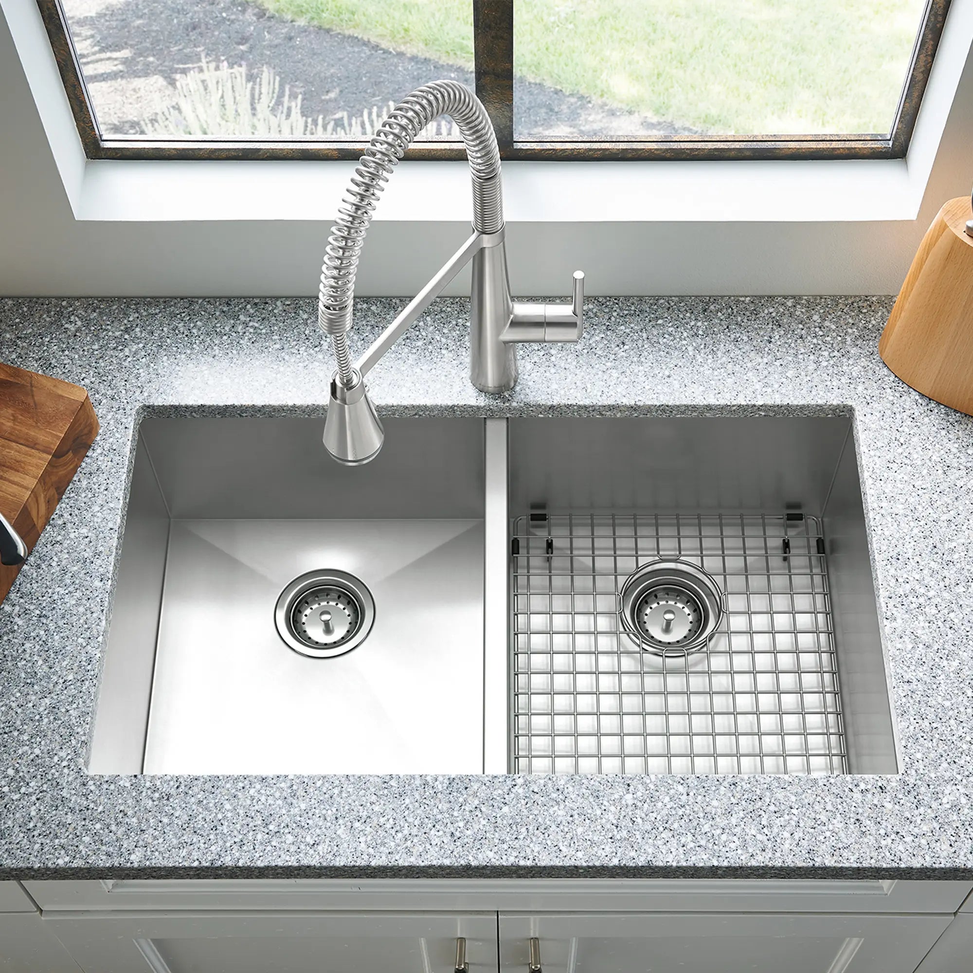Edgewater® 33 x 22-Inch Stainless Steel 1-Hole Dual Mount Double-Bowl Kitchen Sink // STAINLESS STEEL // 47845_18DB9332211075_0_CDNwebp.webp