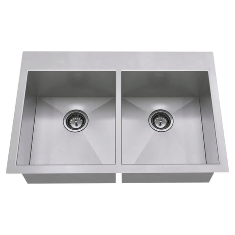 Edgewater® 33 x 22-Inch Stainless Steel 1-Hole Dual Mount Double-Bowl Kitchen Sink