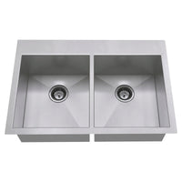 [18DB.9332211.075] Edgewater® 33 x 22-Inch Stainless Steel 1-Hole Dual Mount Double-Bowl Kitchen Sink - Stainless Steel