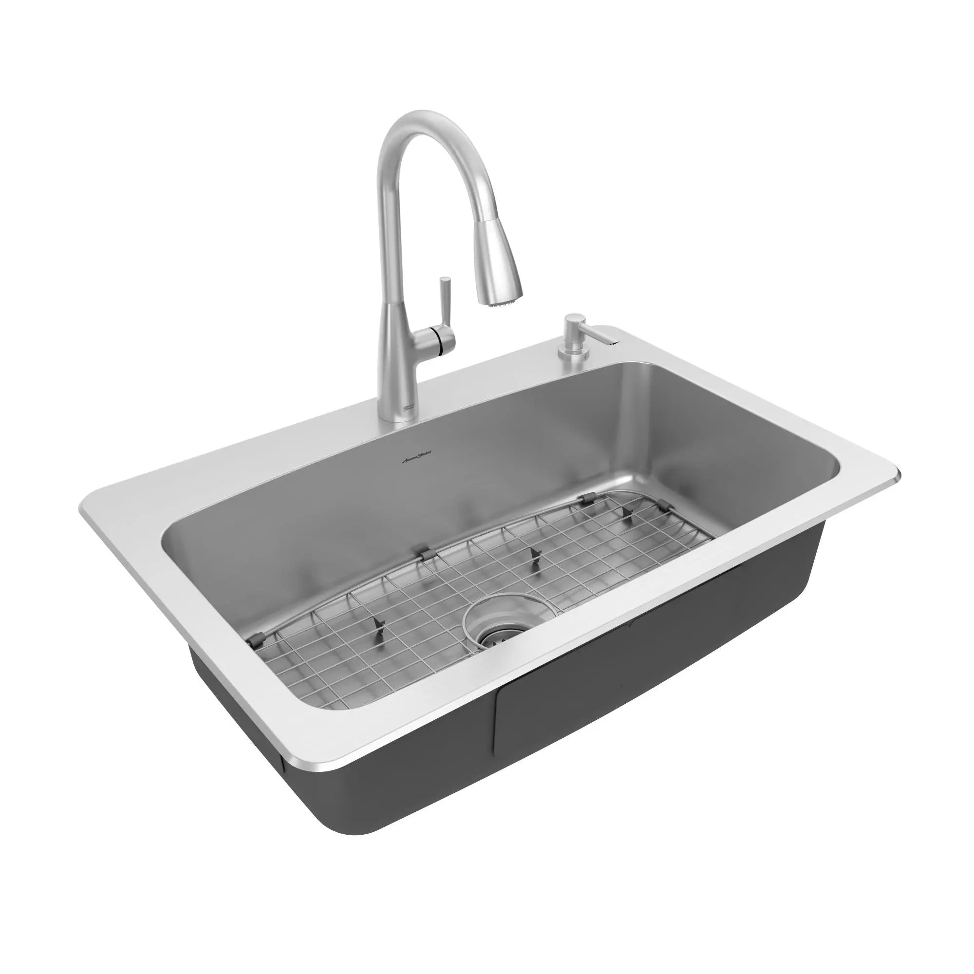 Fairbury® 2S Pull-Down Faucet and 33-Inch Stainless Steel Single-Bowl Kitchen Sink Kit // STAINLESS STEEL // 47863_18SB000232C1.075_0_CDNwebp.webp