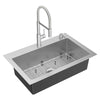[18SB000432C3.075] Tamarind® 33 x 22-Inch Stainless Steel Single-Bowl 1-Hole Kitchen Sink and Faucet - Stainless Steel