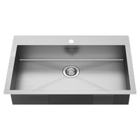 [18SB6332211.075] Edgewater® 33 x 22-Inch Stainless Steel 1-Hole Dual Mount Single-Bowl ADA Kitchen Sink - Stainless Steel