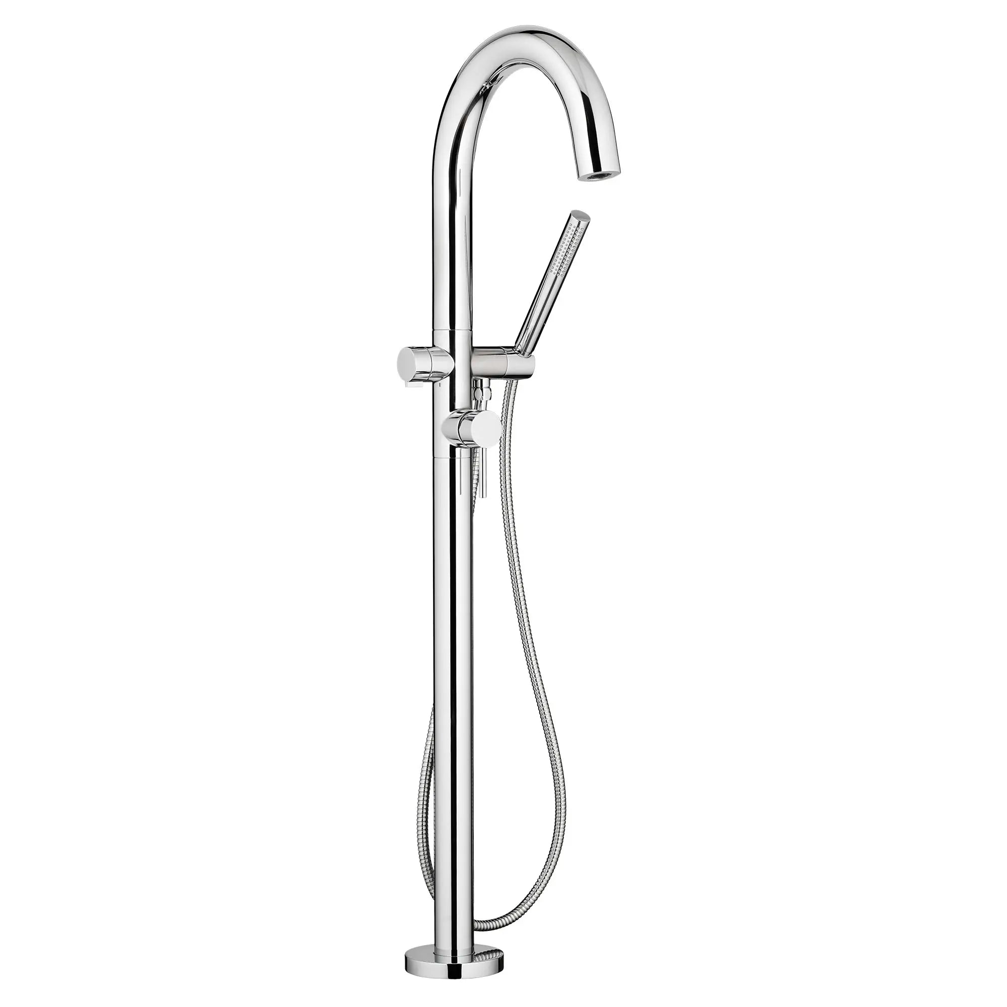 Contemporary Round Freestanding Tub Faucet with Personal Shower for Flash Rough-in Valve with Lever Handle // POLISHED CHROME // 48690_2064951002_1_0_CDNwebp.webp