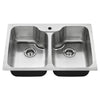 [20DB.332211L.075] Fairacres® 33 x 22-Inch Stainless Steel 1-Hole Dual Mount Double Bowl Kitchen Sink with Pull-Down Faucet - Stainless Steel