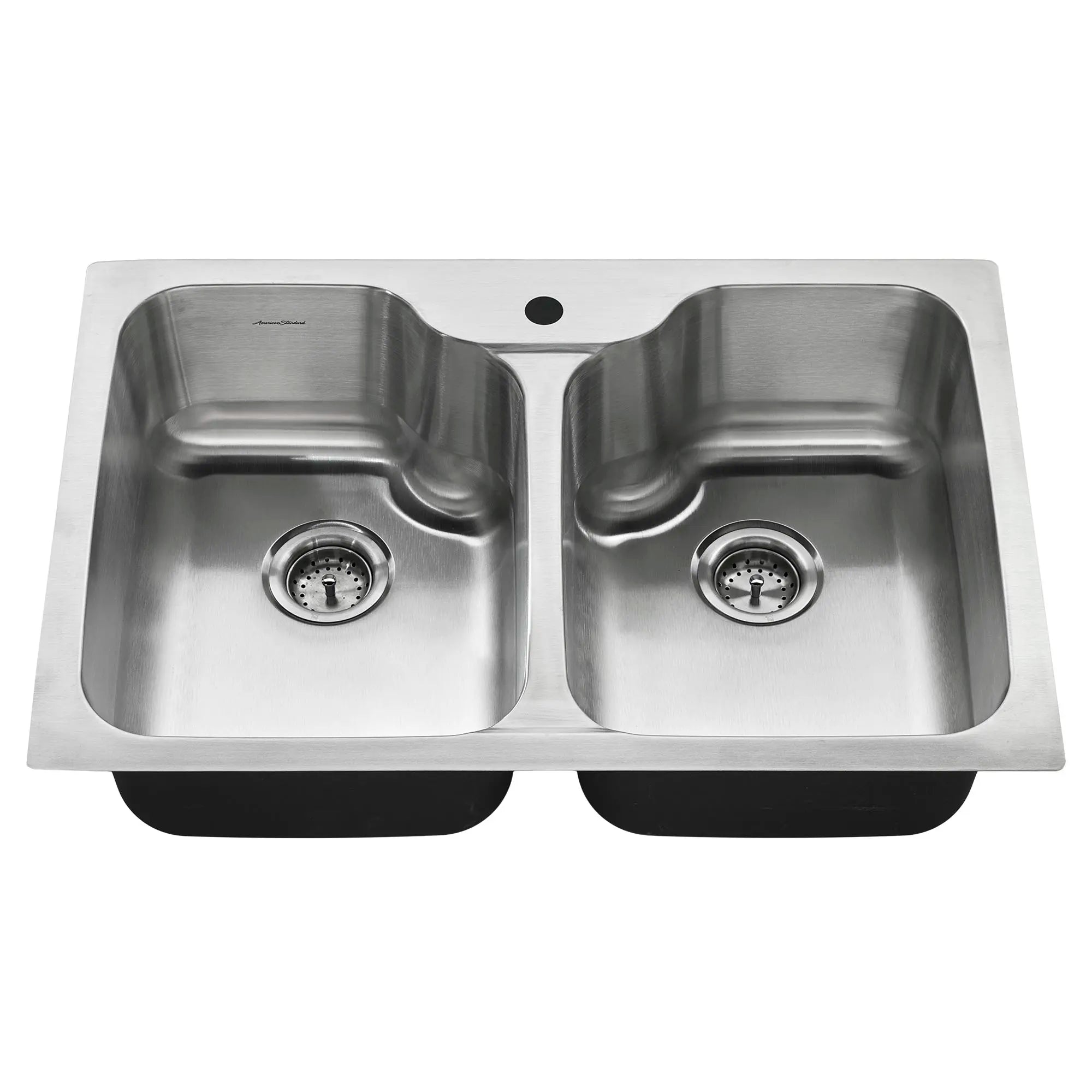 Fairacres® 33 x 22-Inch Stainless Steel 1-Hole Dual Mount Double Bowl Kitchen Sink with Pull-Down Faucet // STAINLESS STEEL // 48758_20DB332211L075_0_CDNwebp.webp